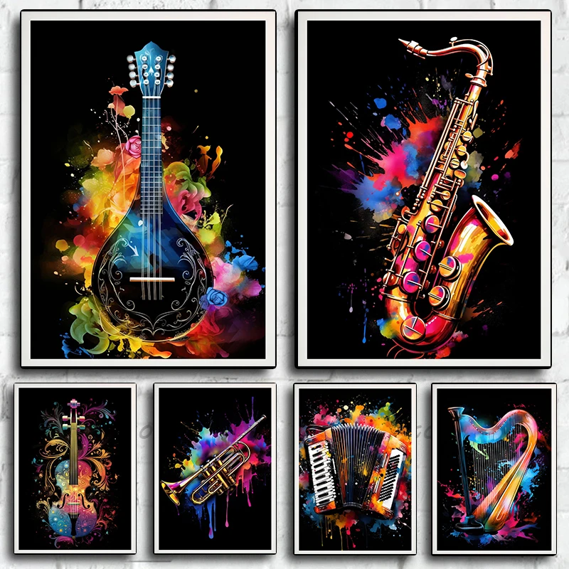 Picture Of Musical Instrument - Póster con imágenes de instrumentos musicales: