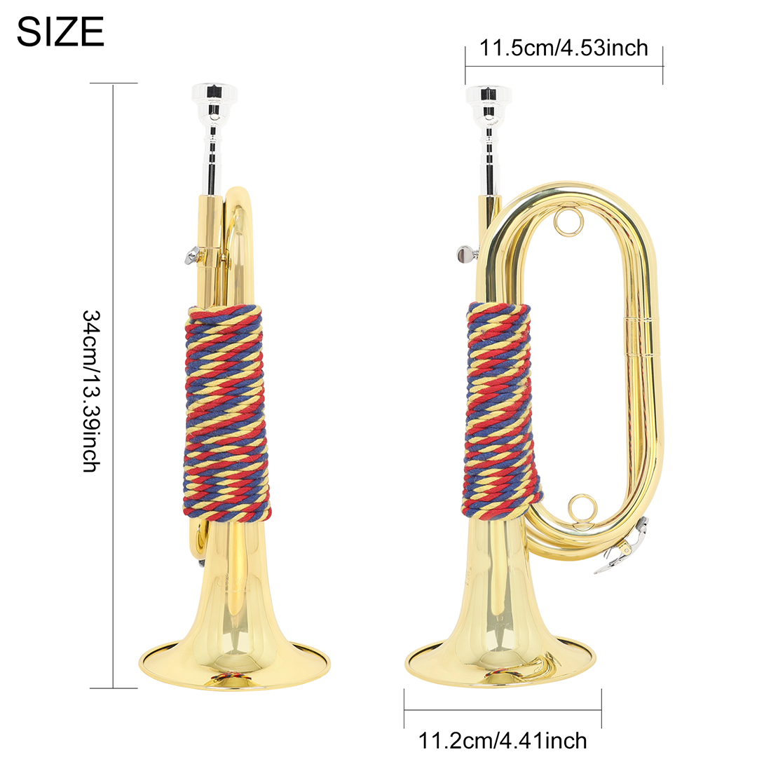 Mini Trompeta de Latón Dorada  - Musical Instrument Bugle reseña y precio